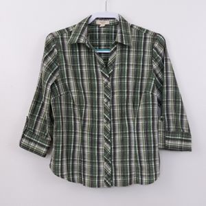 Ladies Brina & Em Plaid Blouse  sz. LP